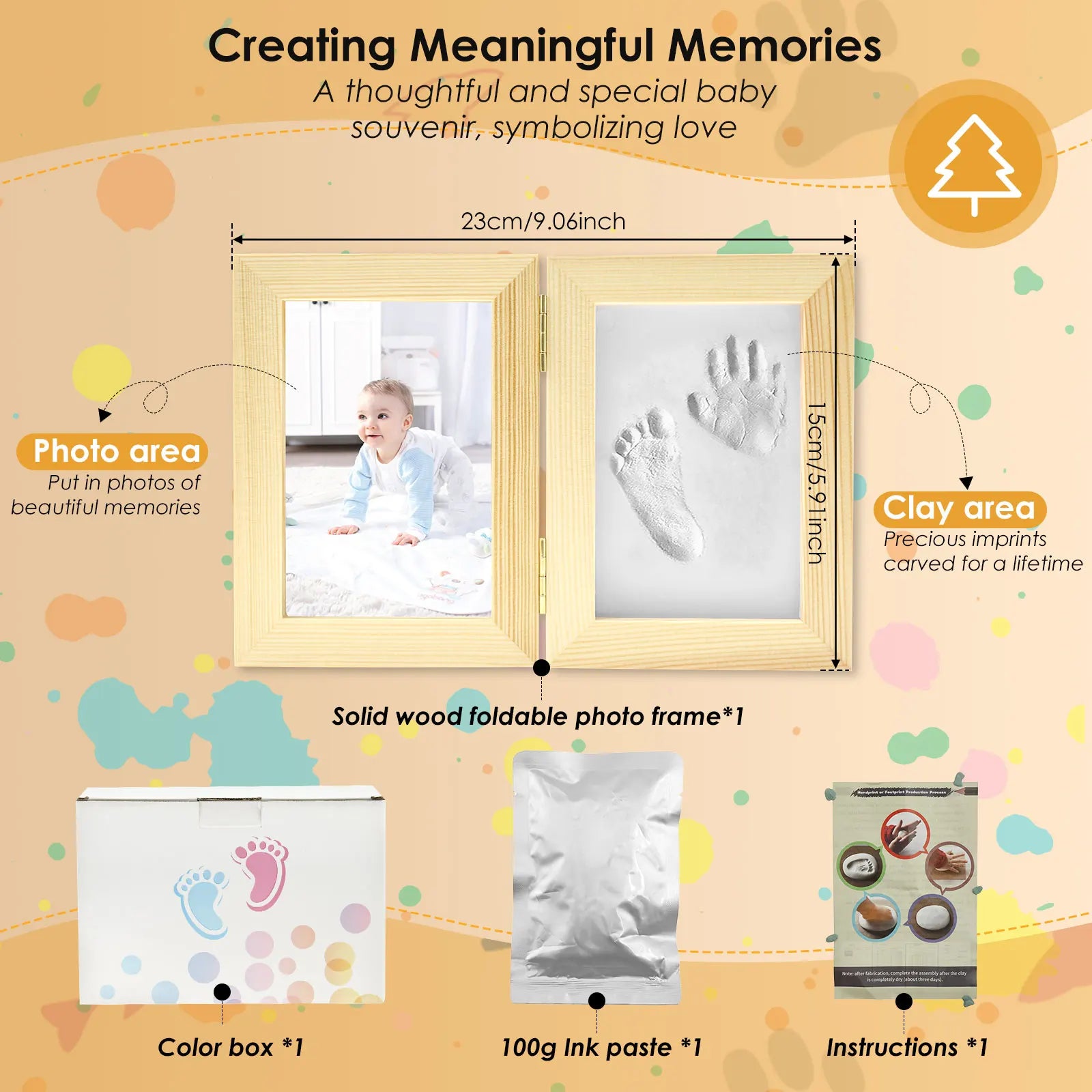 Baby Hands and Footprints Clay Photo Frame Create Lasting Memories with This Baby Hand and Footprints Kit Gifts for Boys Girls