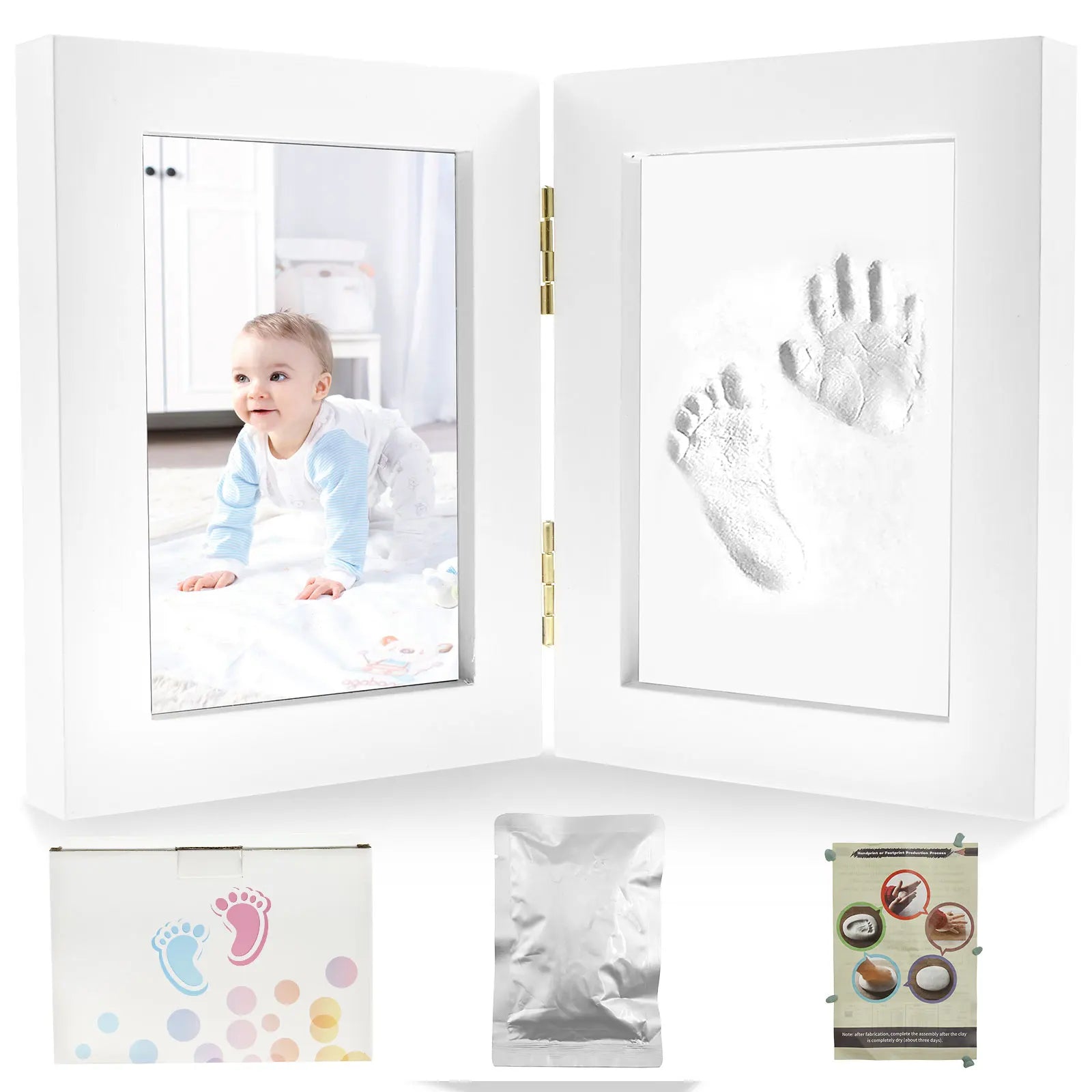 Baby Hands and Footprints Clay Photo Frame Create Lasting Memories with This Baby Hand and Footprints Kit Gifts for Boys Girls