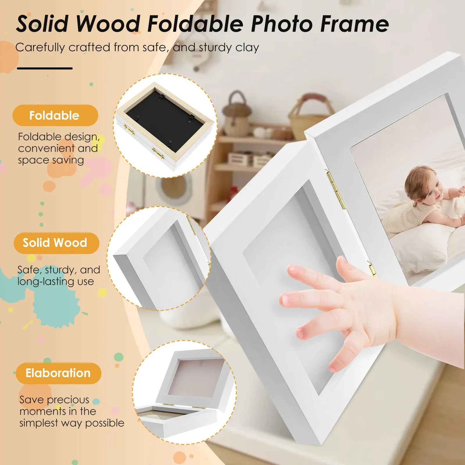 Baby Hands and Footprints Clay Photo Frame Create Lasting Memories with This Baby Hand and Footprints Kit Gifts for Boys Girls