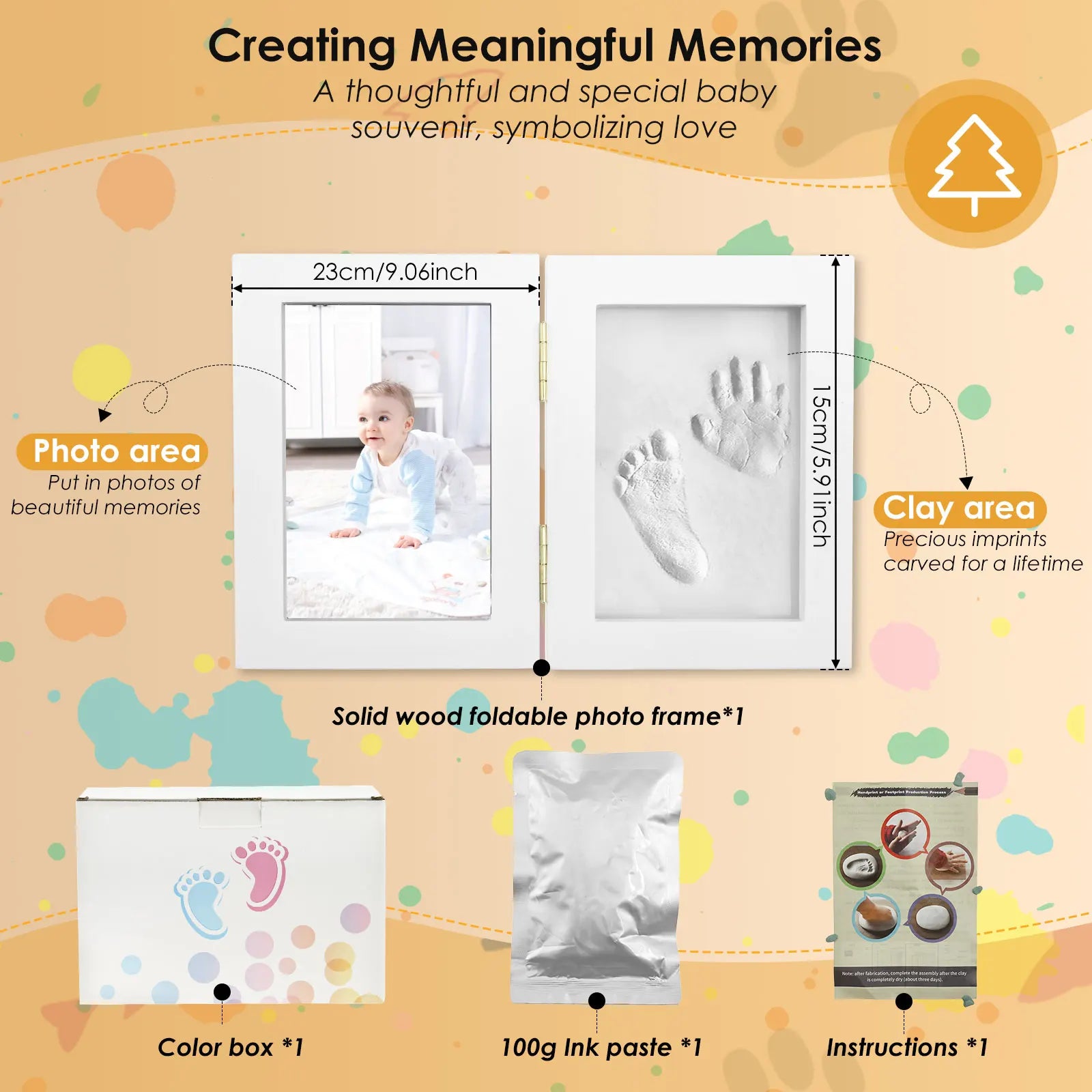 Baby Hands and Footprints Clay Photo Frame Create Lasting Memories with This Baby Hand and Footprints Kit Gifts for Boys Girls
